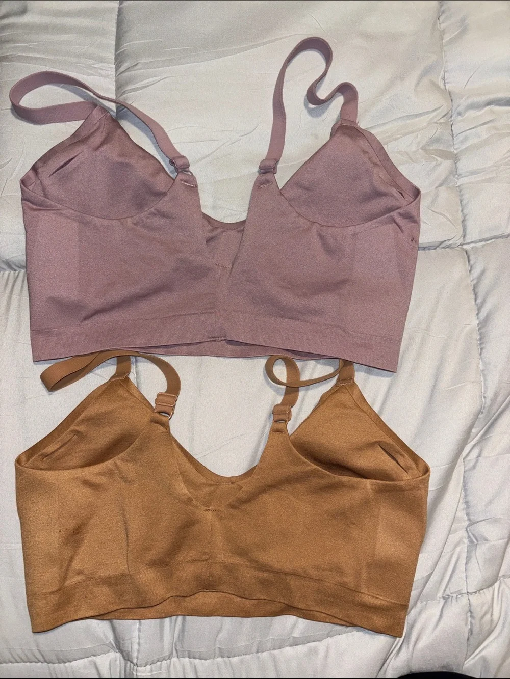 True & Co. Dual Bralette Set in Dusty Rose and Camel